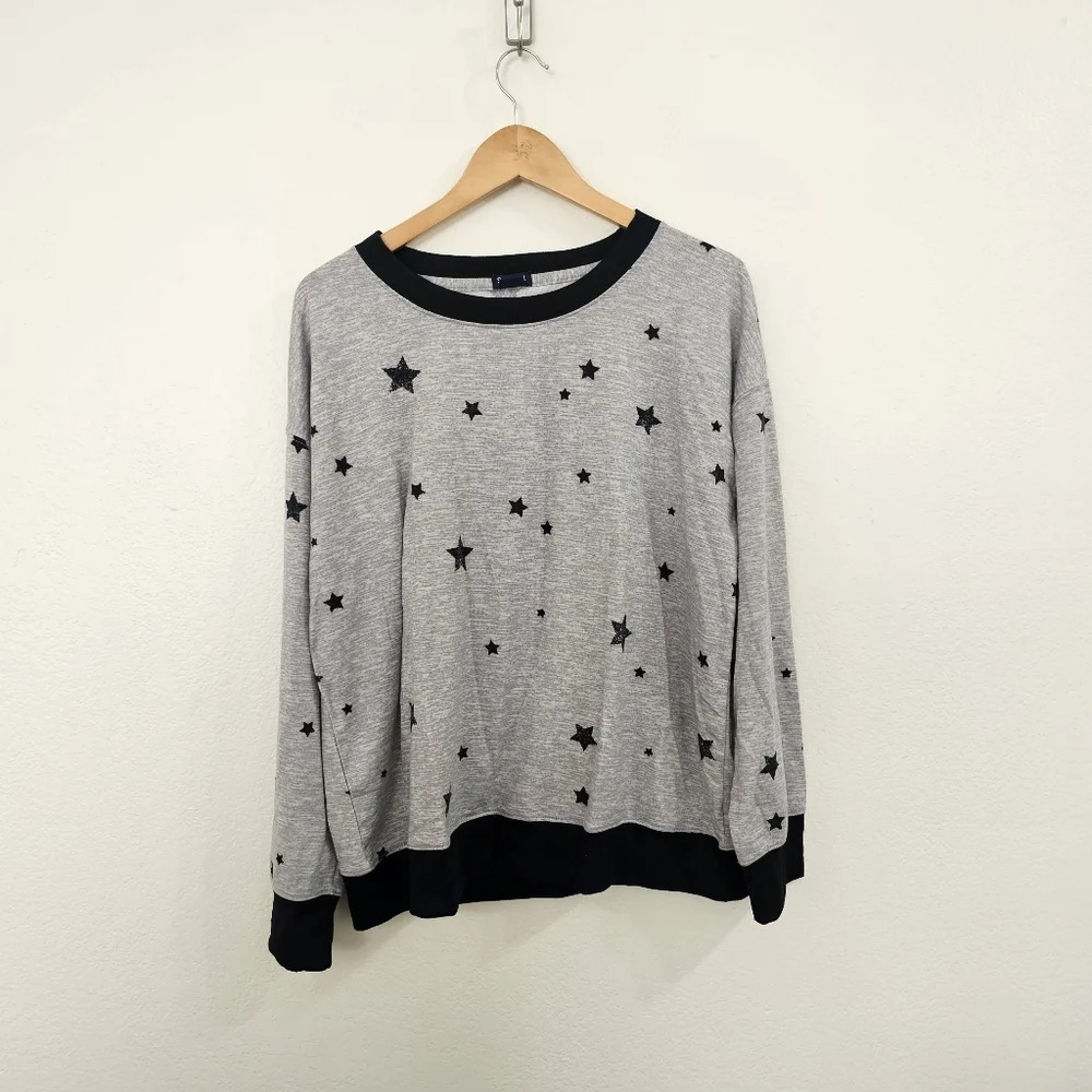 SPLENDID Black Gray Stars Pajama Set Size XL - Picture 2 of 11